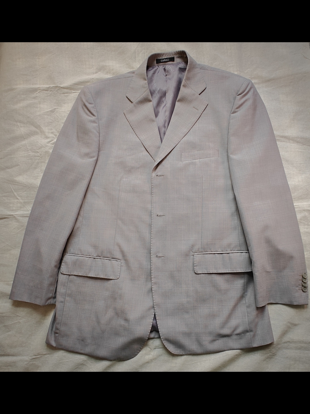 CANALI Men's Gray Plaid Blazer Suit Jacket Size 42R| EU 52R Made In Italy